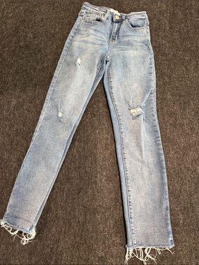 YMI Light Blue Skinny Distressed Jeans